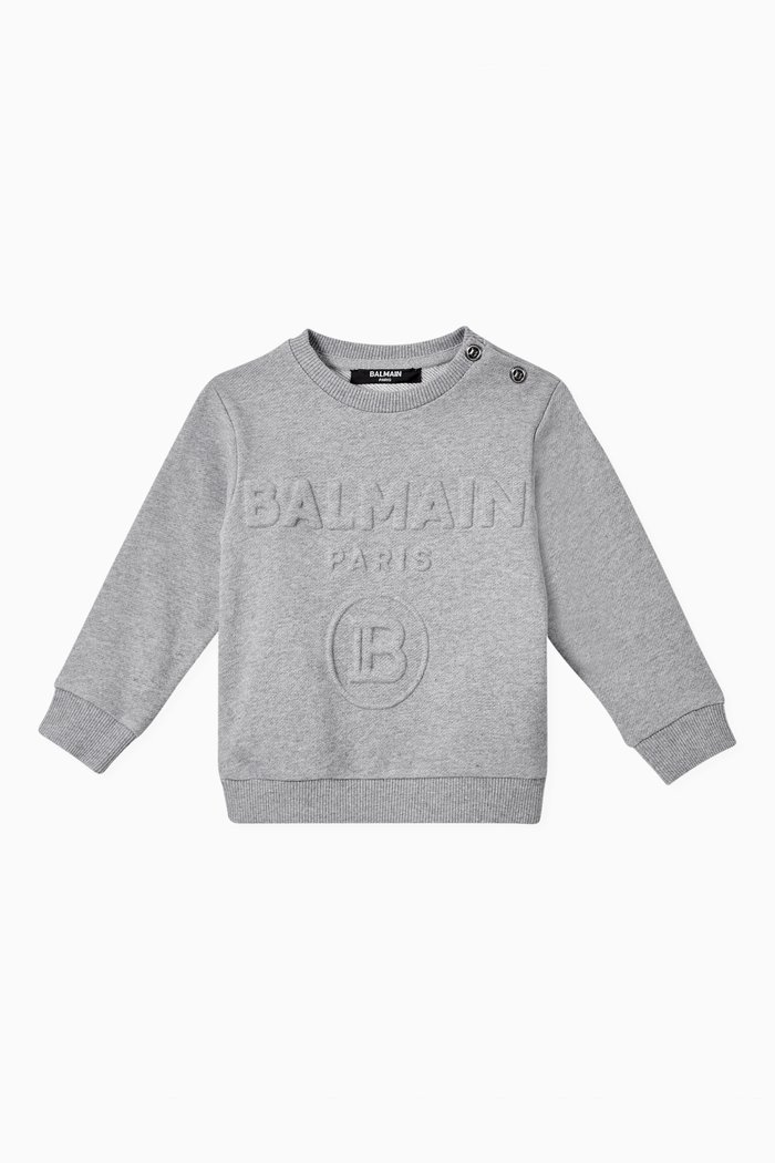 

Logo Sweatshirt in Cotton Jersey, Grey