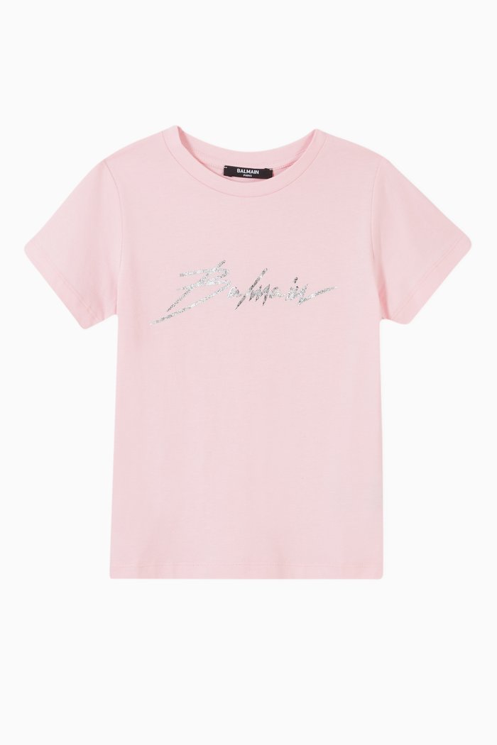 Logo Print T-shirt, Pink