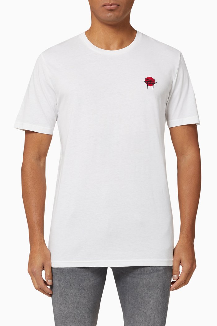 Artwork Print Organic Cotton T-shirt, White