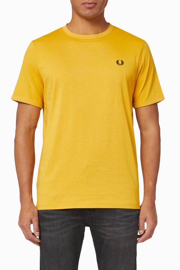 

Ringer Cotton T-Shirt, Yellow