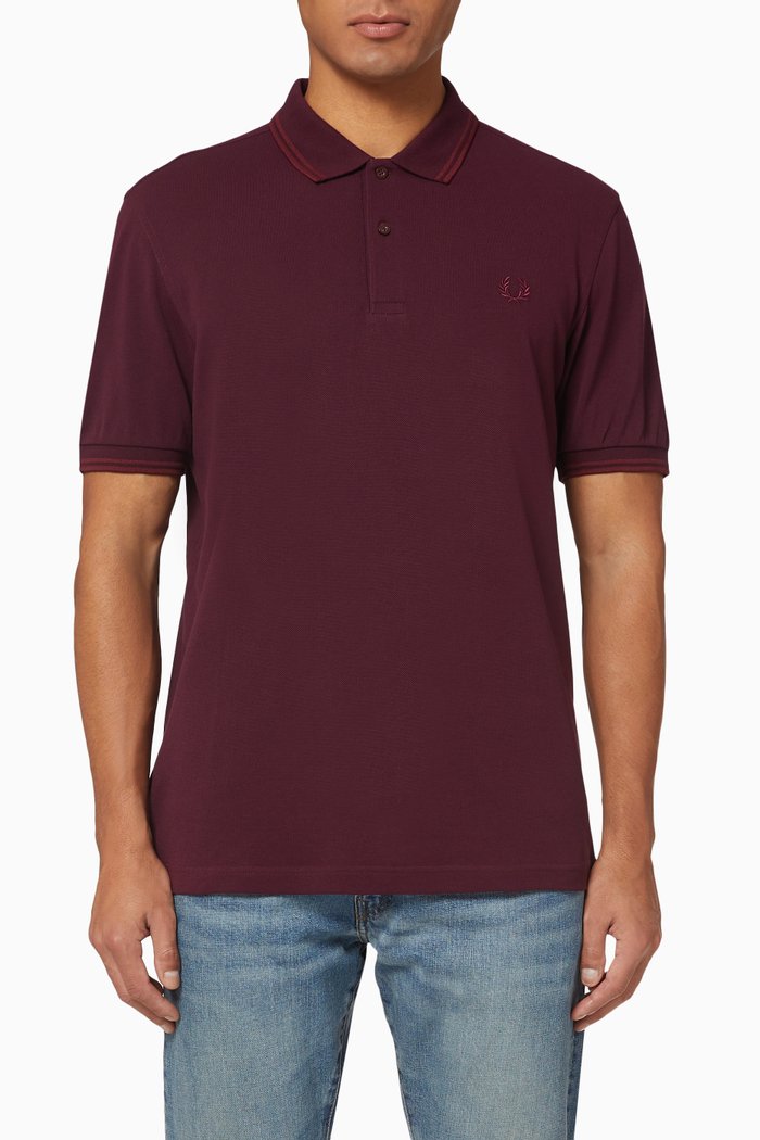 

Twin Tipped Cotton Piqué Polo, Brown