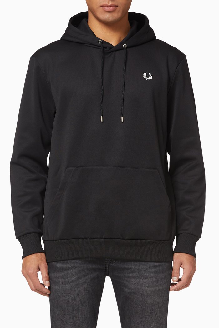 

Laurel Wreath Tricot Hooded Sweatshirt, Black