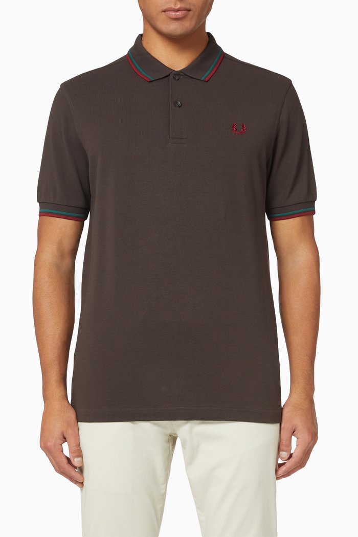 

Twin Tipped Cotton Piqué Polo, Grey