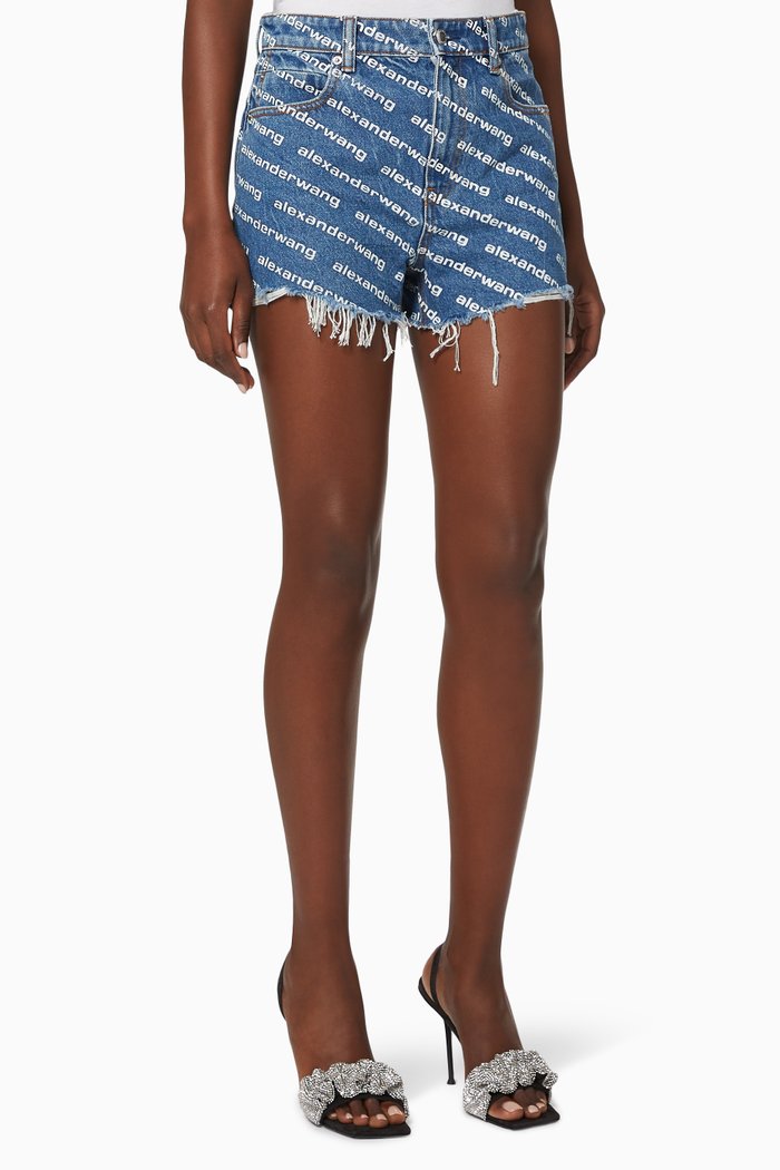 

Bite Logo Denim Shorts, Blue