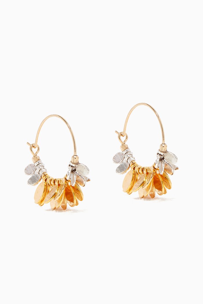 

Leaves Hoop Earrings, Silver