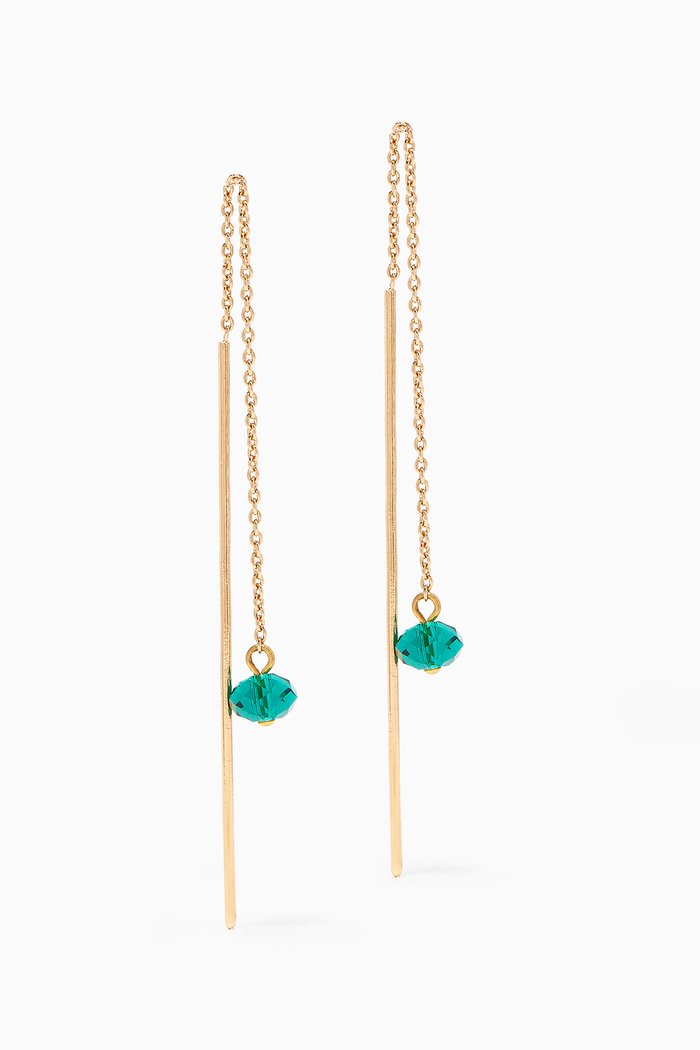 

Polly Long Earrings, Green