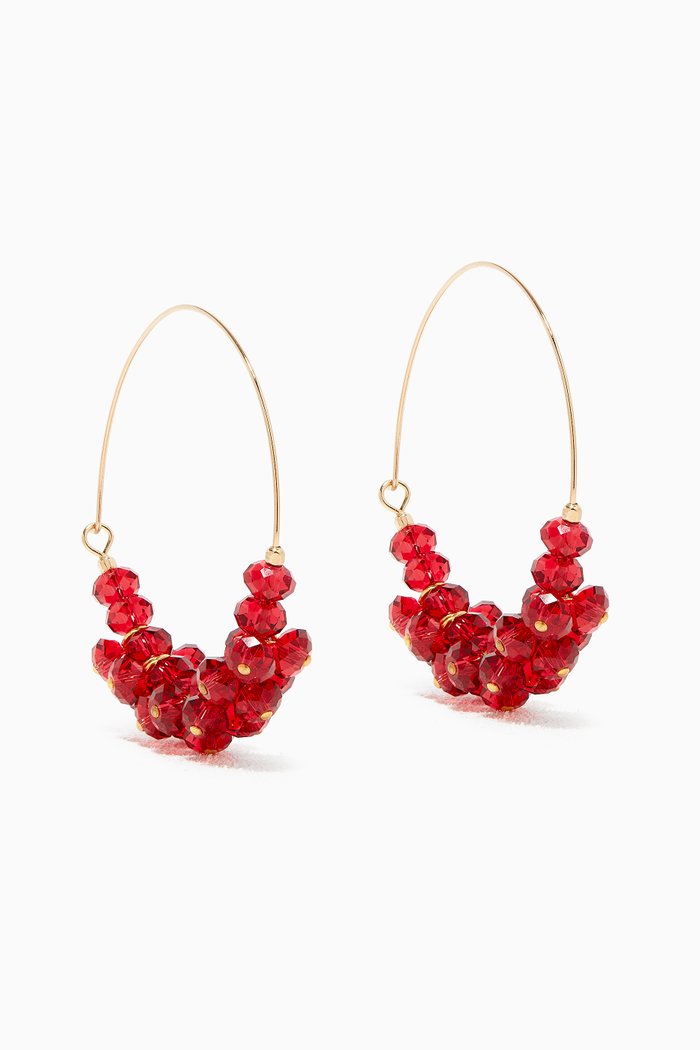 

Polly Hoop Earrings, Red