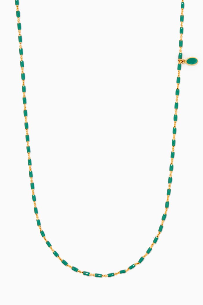 

Long Beaded Necklace, Blue