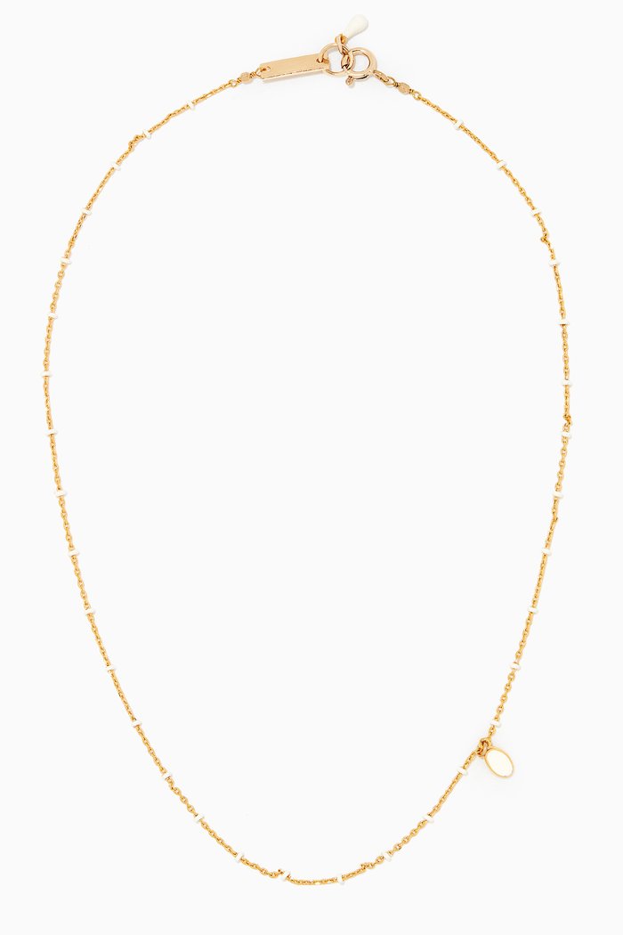 

Long Charm Necklace, White