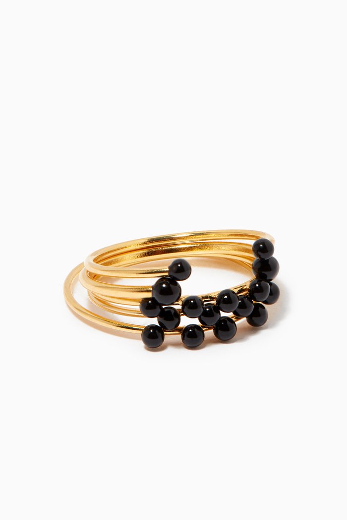 Casablanca Rings, Set of 5, Black