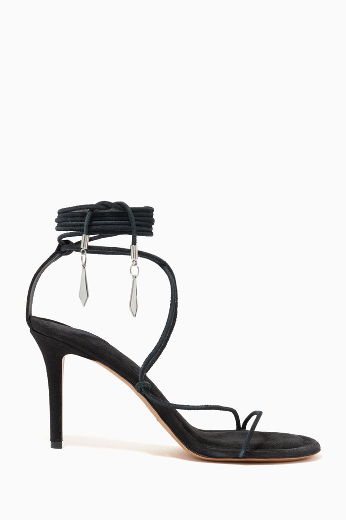 

Arstee Lace Sandal in Leather, Black