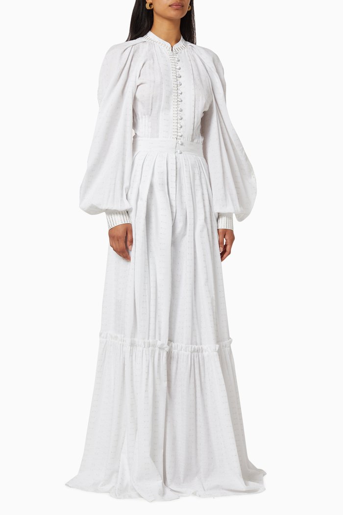 

Glitter Embroidered Dress, White