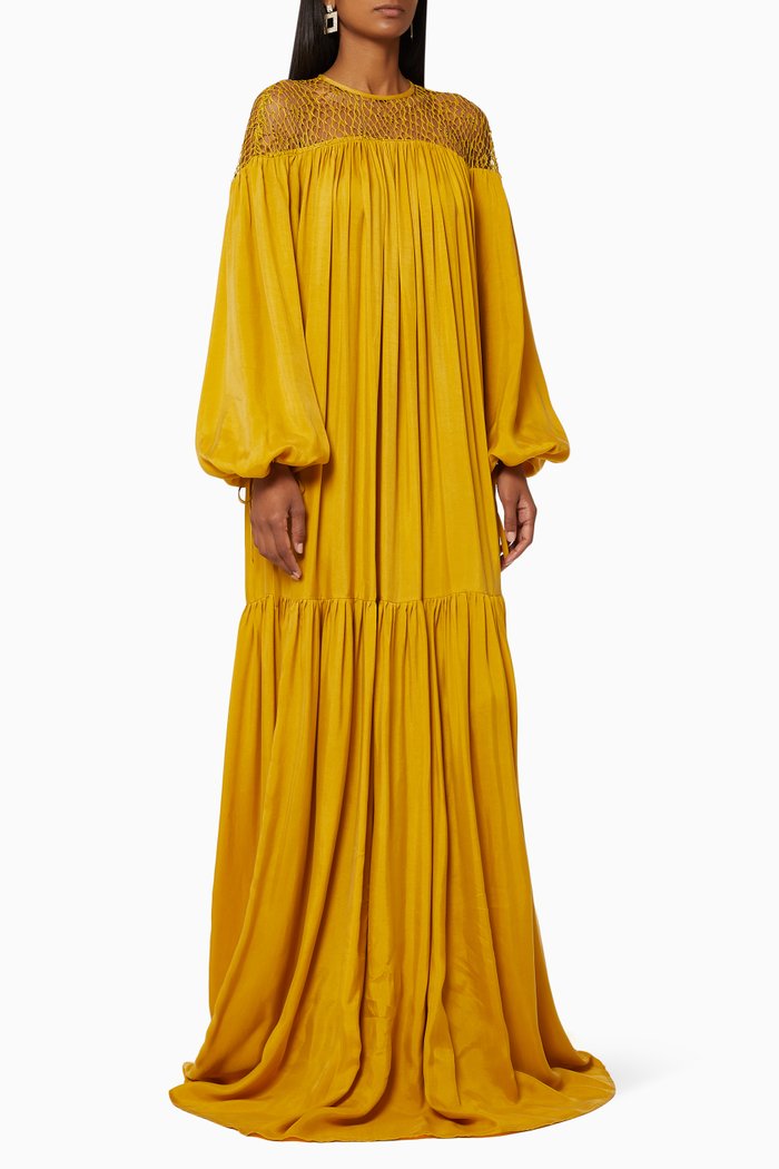 

Lace Panel Maxi Dress, Yellow