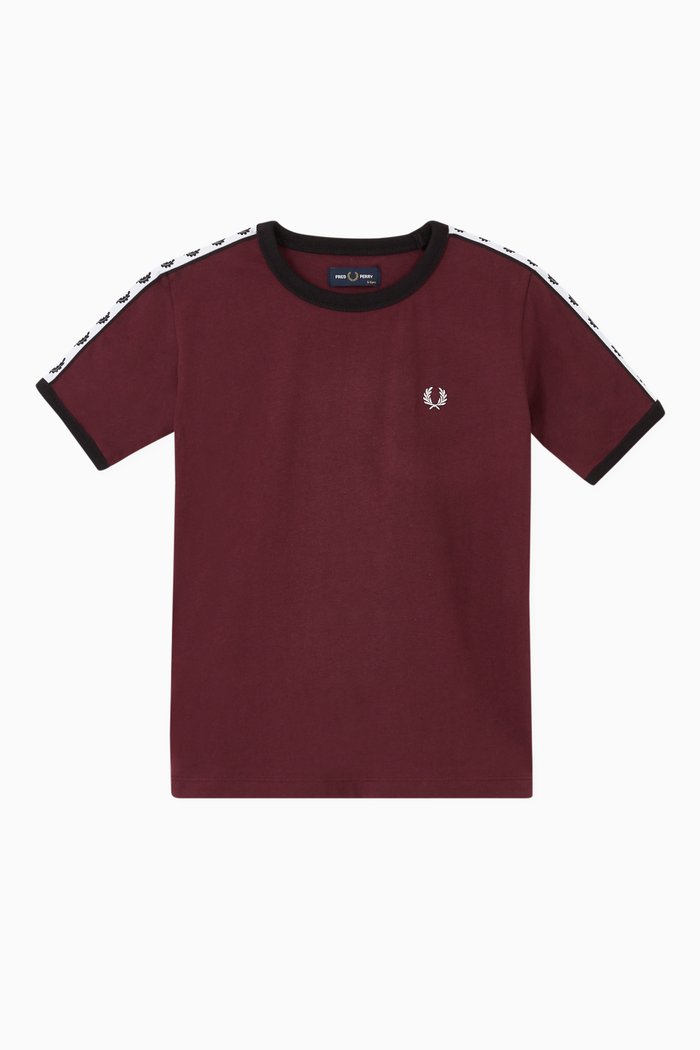 

Taped Ringer Cotton T-shirt, Brown