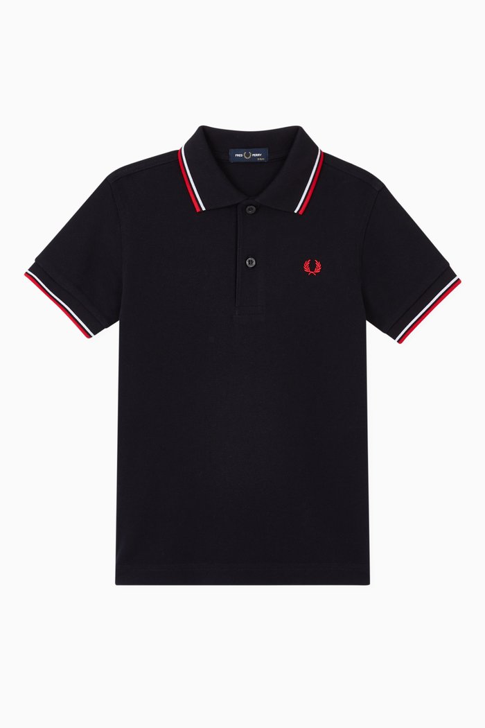 

Twin Tipped Cotton Piqué Polo, Blue