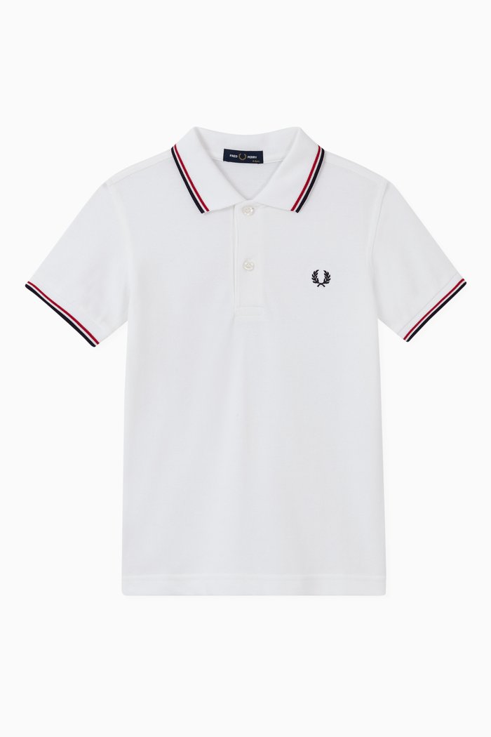

Twin Tipped Cotton Piqué Polo, White