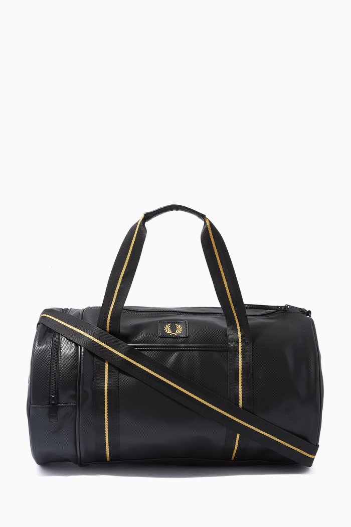 

Barrel Bag in Piqué Canvas, Black
