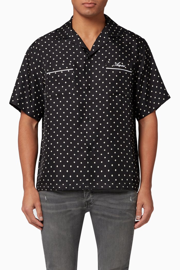 Dotted Silk Shirt, Black