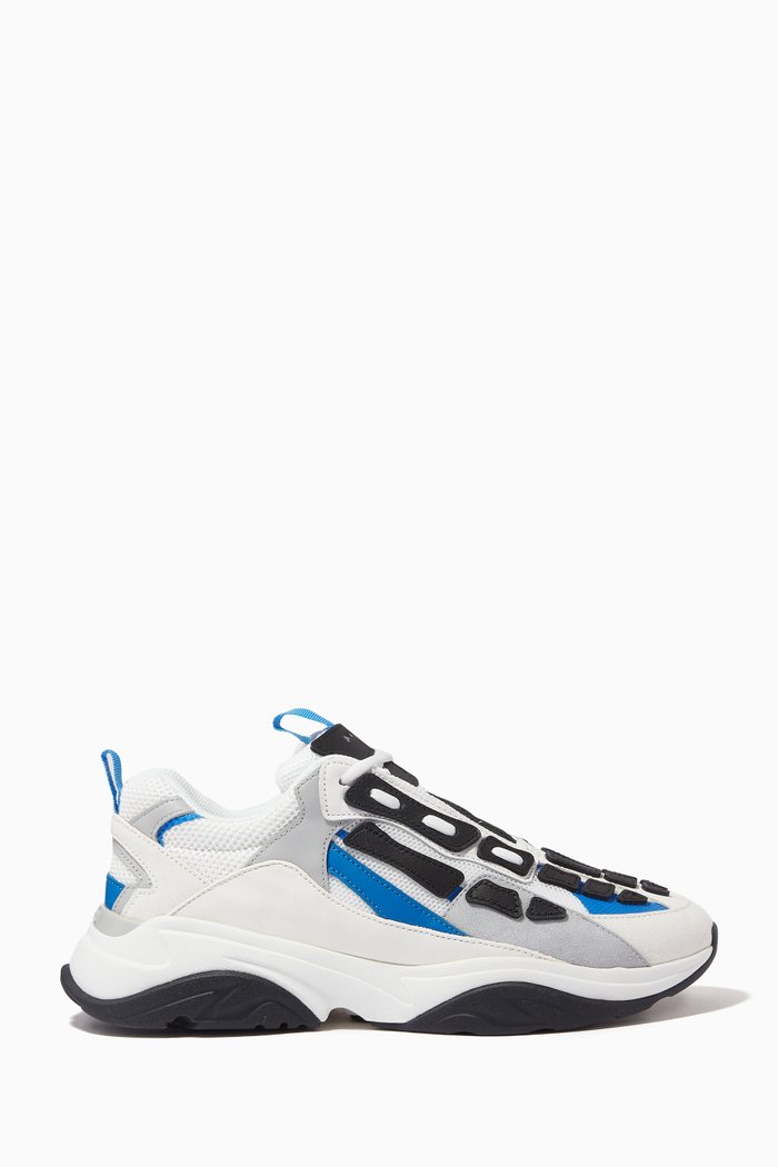 

Skel Toe Sneakers in Mixed Leather, Blue