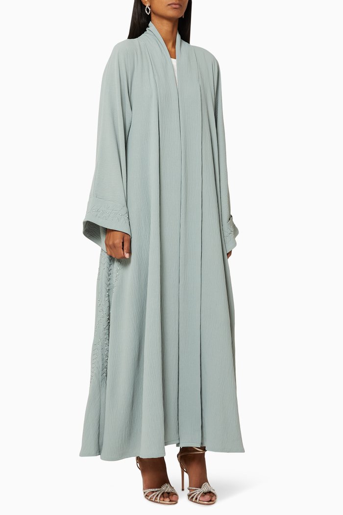 

Embroidered Abaya Set, Green