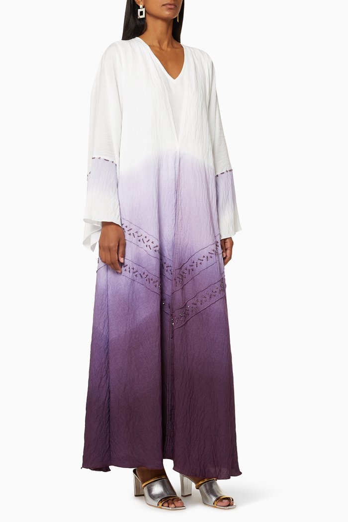 

Embroidered Ombre Abaya Set, Multicolour