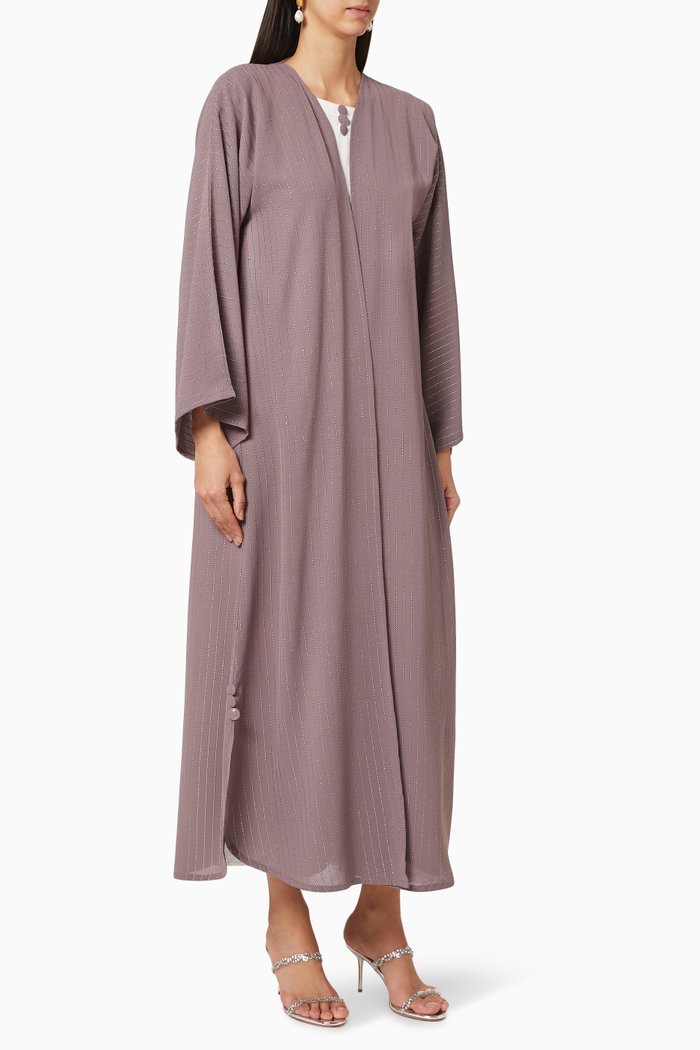 

Embellished Abaya Set, Neutral