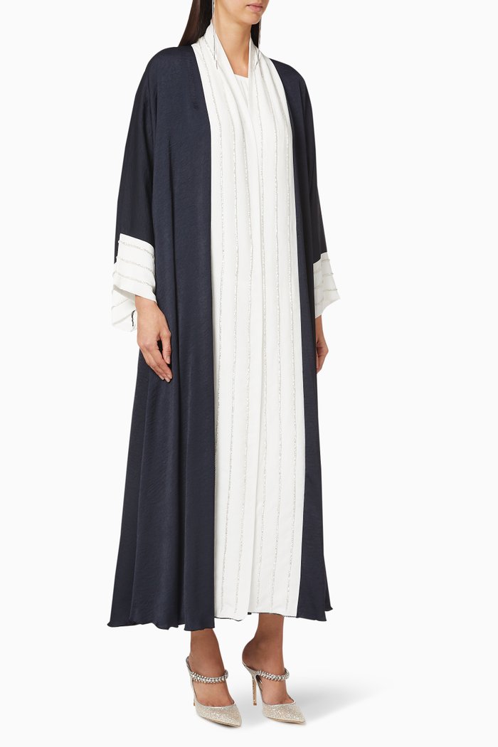 

Beaded Embellished Abaya, Blue