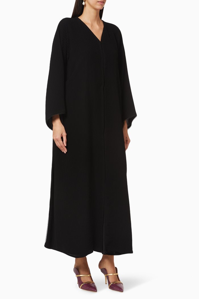 

Thread Embroidered Abaya, Black