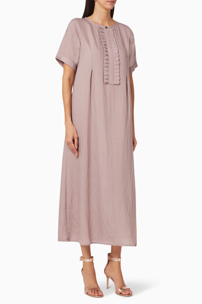

Ruffle Placket Dress, Pink