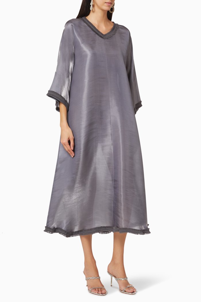 

Shimmer Sheen Fringe Dress, Grey