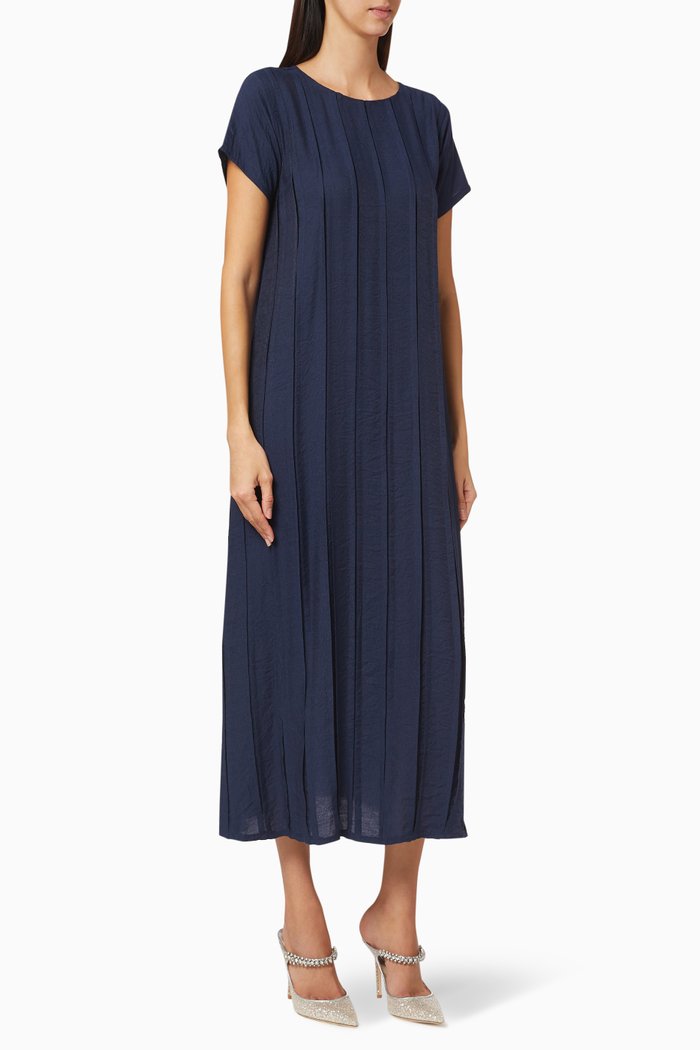 

Panelled Pleated Dress, Blue