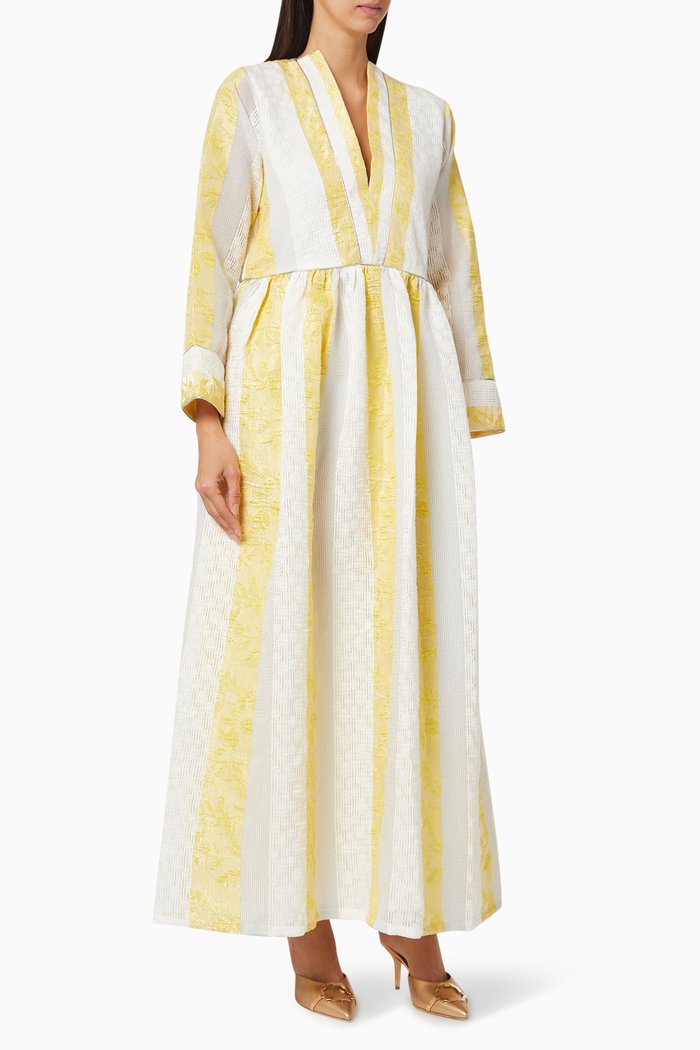 

Aza Striped Kaftan, Yellow