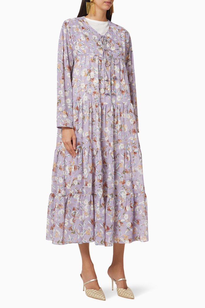

Dahlia Floral Kaftan Set, Multicolour