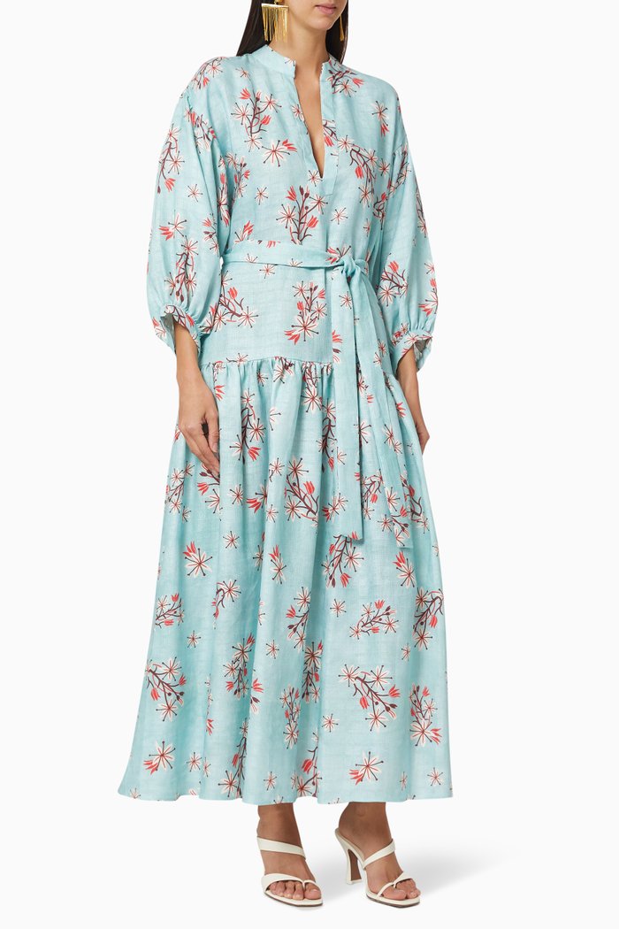 

Sham Floral Kaftan, Blue