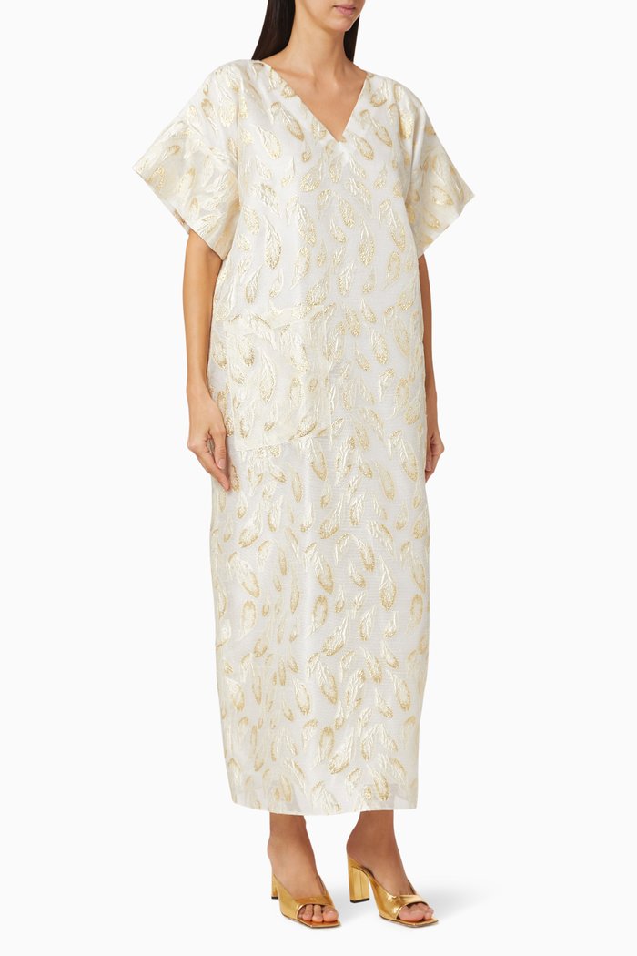 

Mira Brocade Kaftan, Neutral