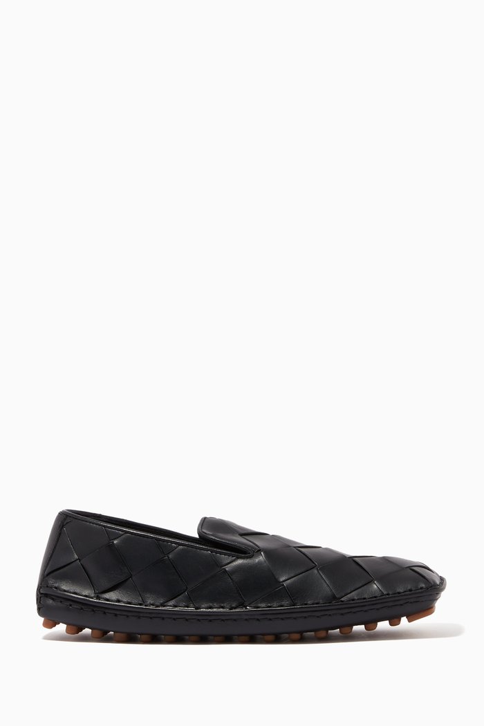 

Loafers in Intrecciato Calfskin, Black