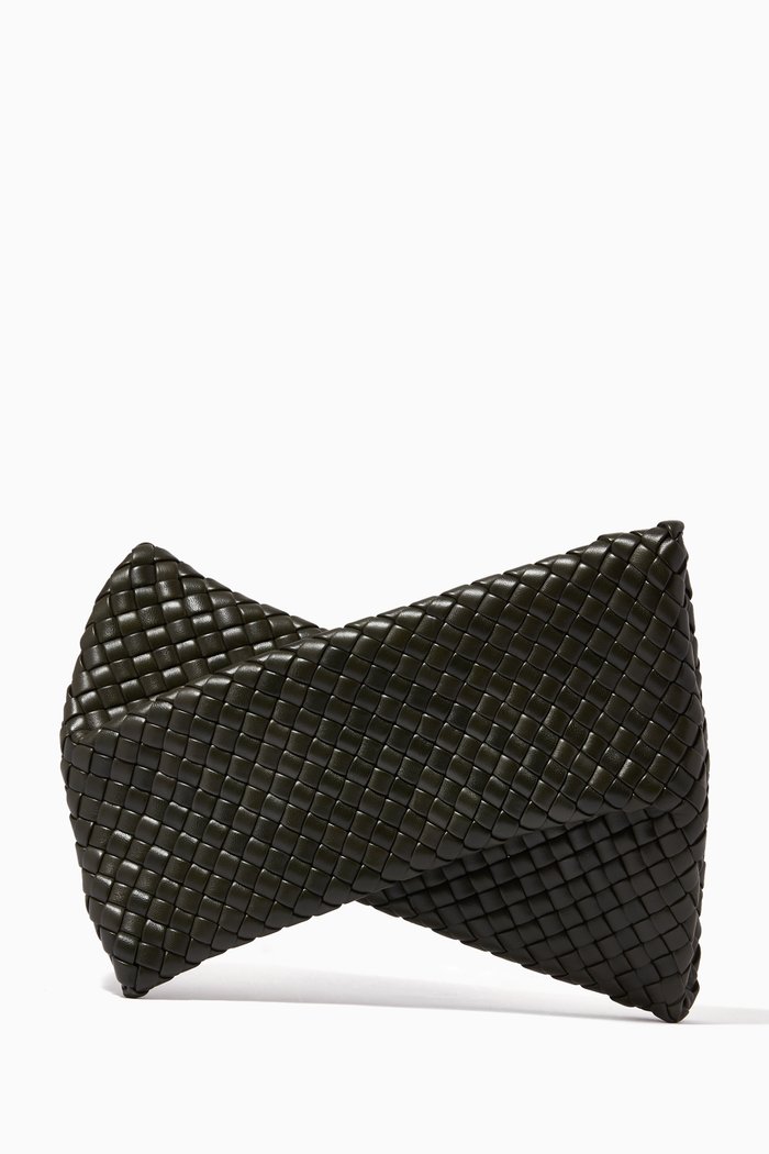 

BV Crisscross Clutch in Padded Intrecciato Nappa, Green