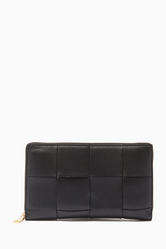 

Continental Wallet in Intrecciato Nappa, Black