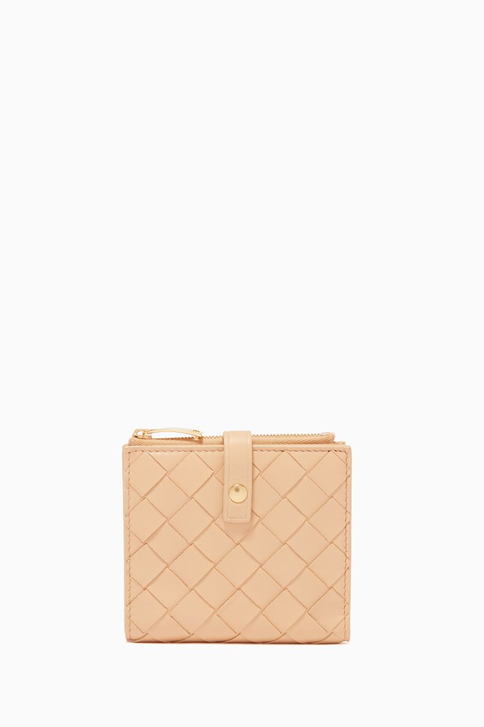 

Mini Bi-fold Wallet in Intrecciato Nappa, Neutral