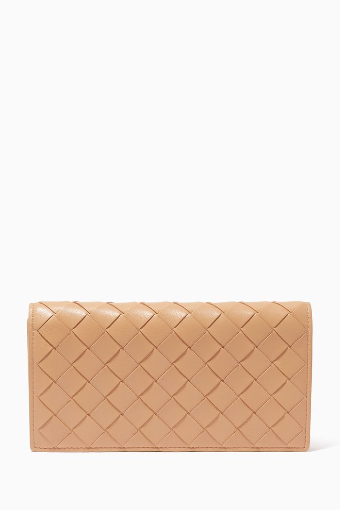 

Continental Wallet in Intrecciato Nappa, Neutral