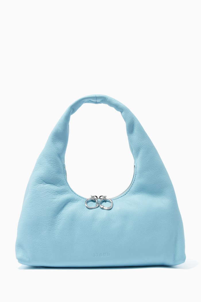 

Mini Enzo Shoulder Bag in Leather, Blue