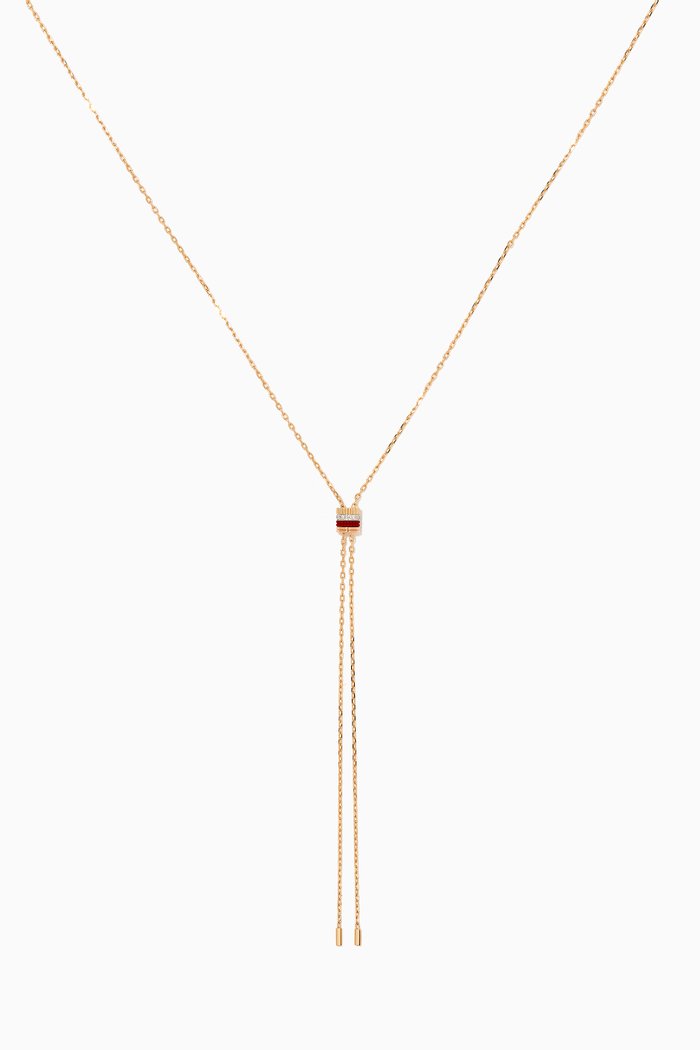 

Quatre Red Edition Tie Necklace with Diamonds in 18kt Gold, Small Model