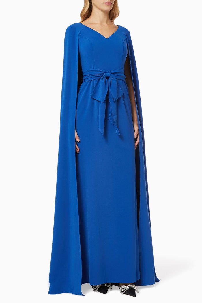 

Belted Kaftan with Cape, Blue