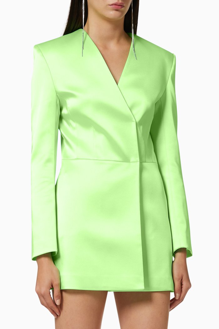 

Silk Mini Blazer Dress, Green
