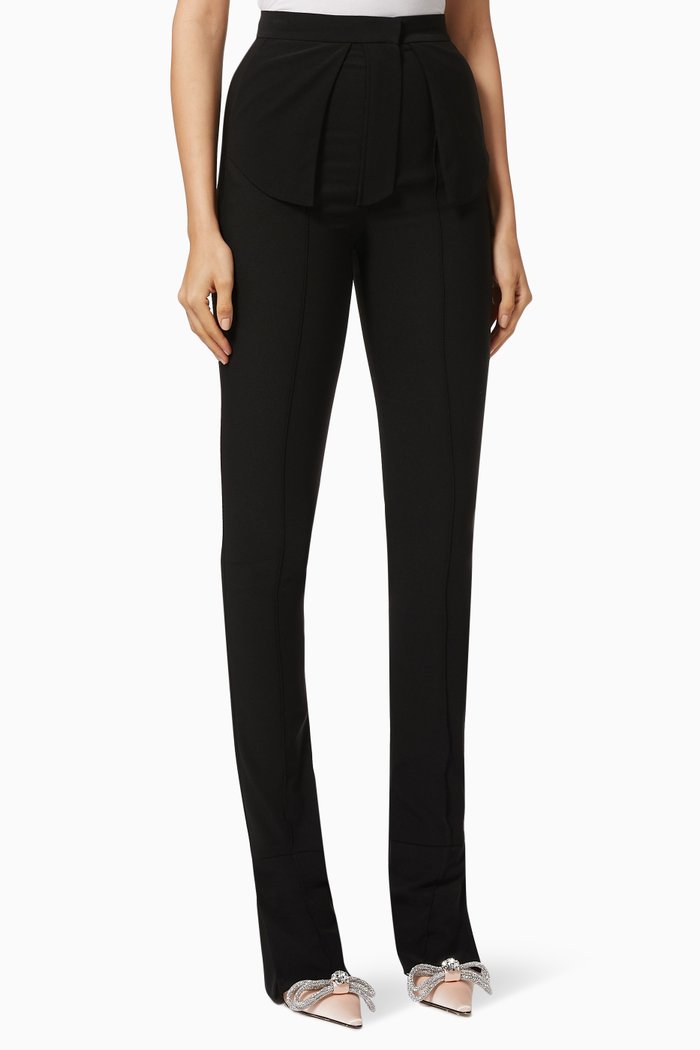 Stretch-Jersey Slim Trousers, Black