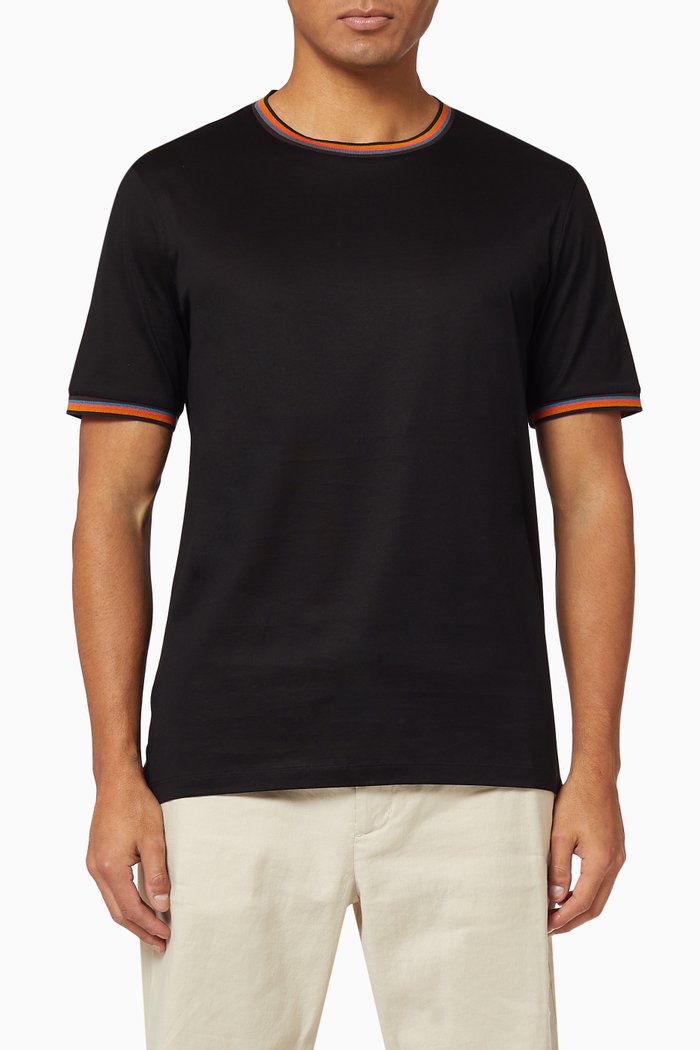 

Artist Stripe Cotton T-Shirt, Black