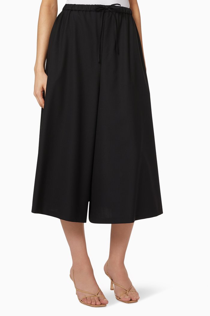 

Super 140's Wool Tropical Wide Pants, Black