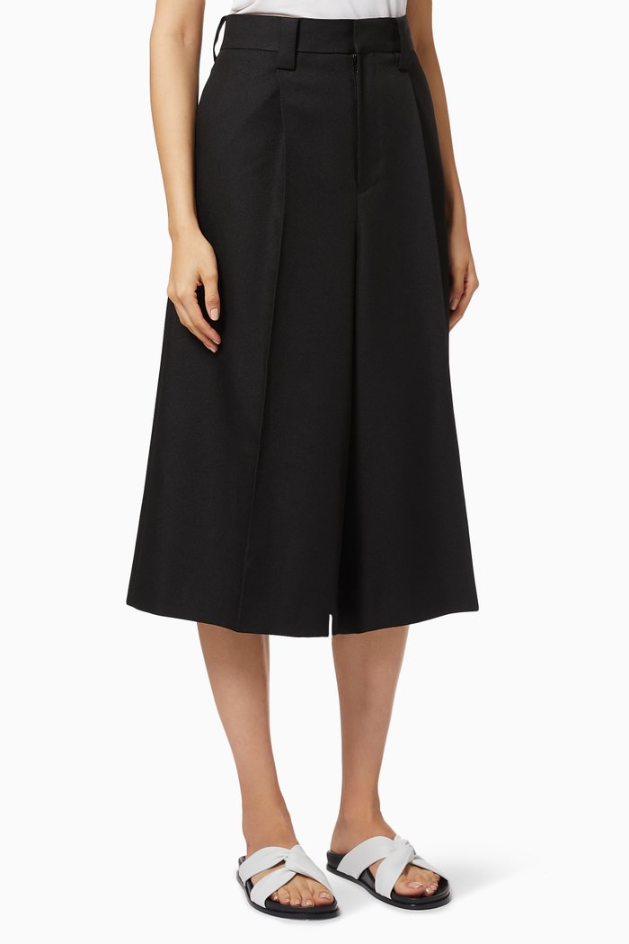 

Knitted Wide Culottes, Black