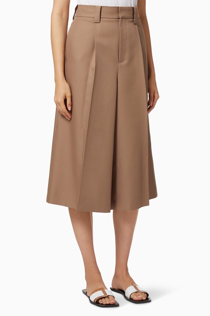 

Knitted Wide Culottes, Brown
