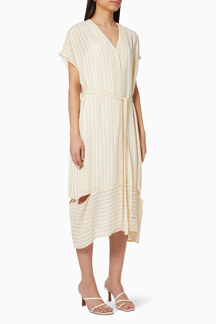 Stripe Jacquard Dress, Neutral